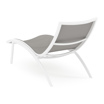 Siena ligbed in wit aluminium en grijs textilene