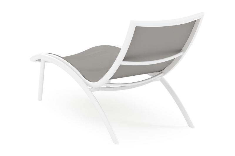 Siena ligbed in wit aluminium en grijs textilene