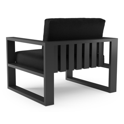 Verato loungestoel in zwart aluminium met lopi baribal all weather sunbrella® luxe kussen