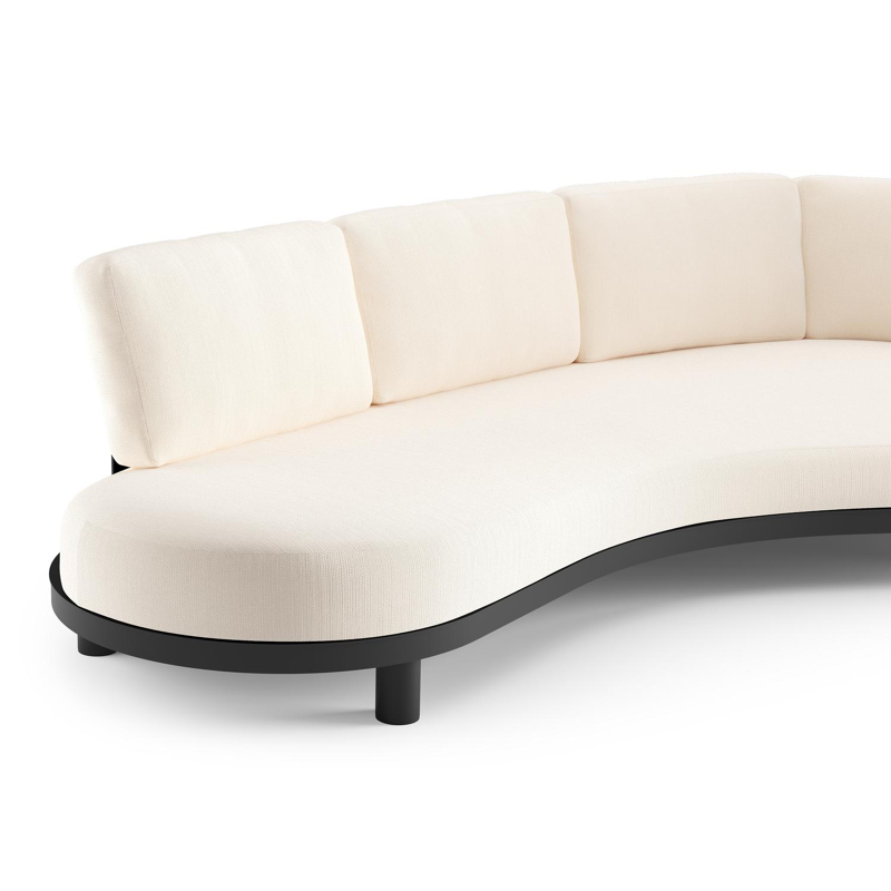 Donato loungebank in zwart aluminium met lopi snow all weather sunbrella® luxe kussen