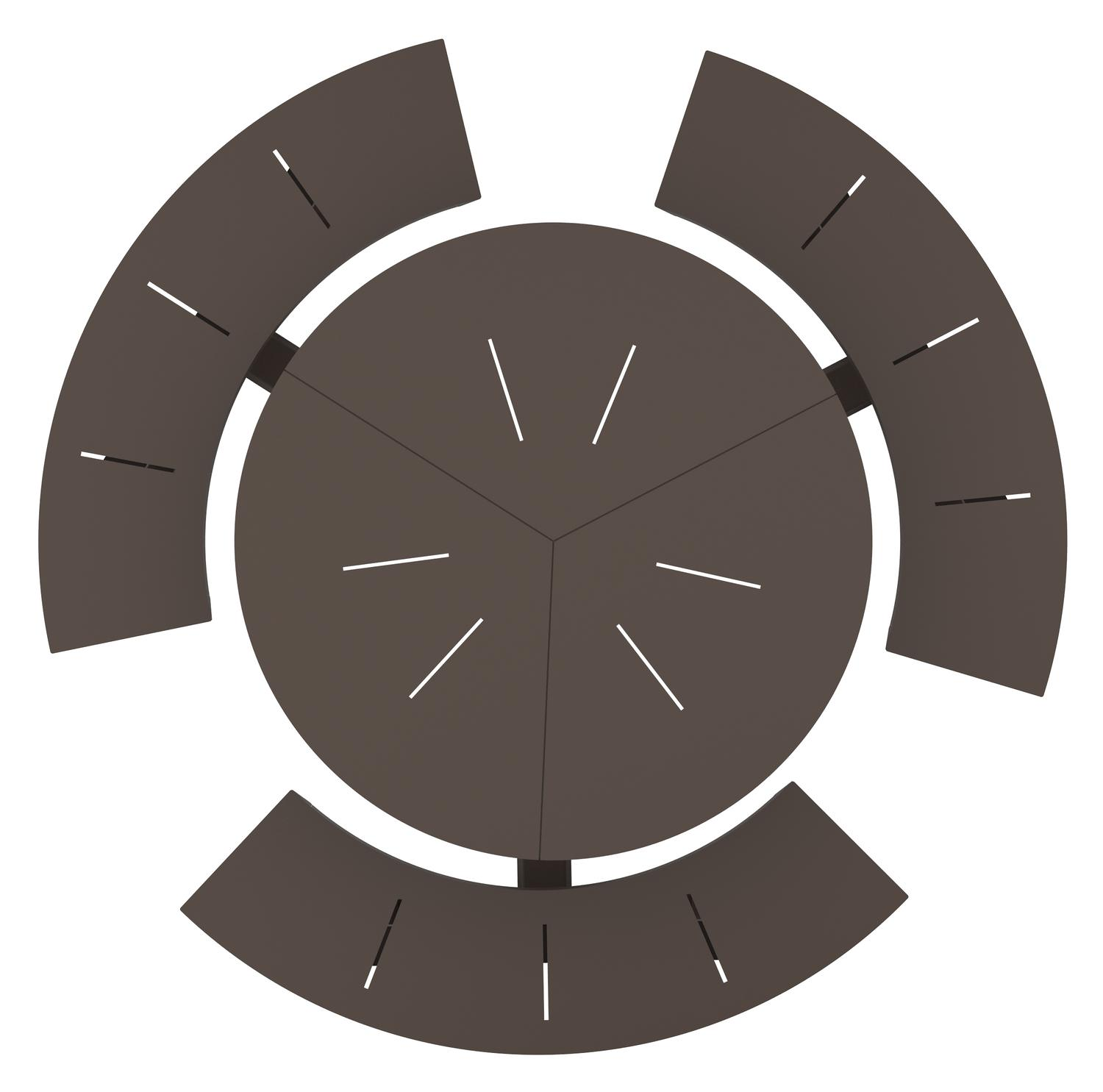 Rondino picknicktafel in donkerbruin aluminium - Dia. 207 x H. 71.5 cm