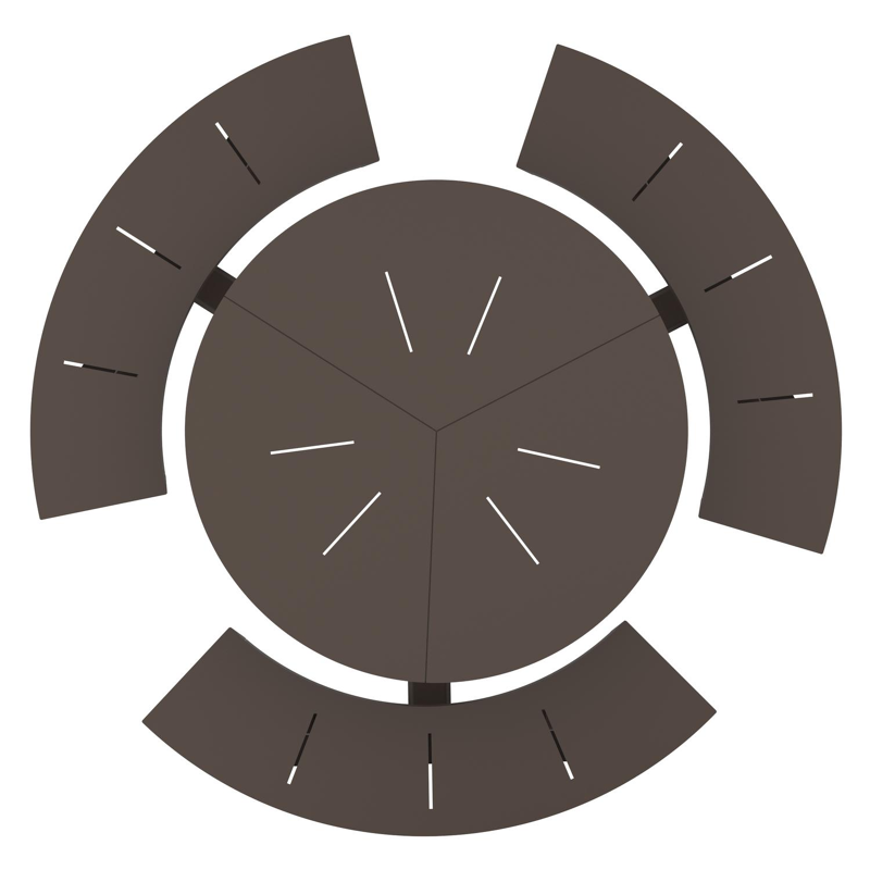Rondino picknicktafel in donkerbruin aluminium - Dia. 207 x H. 71.5 cm