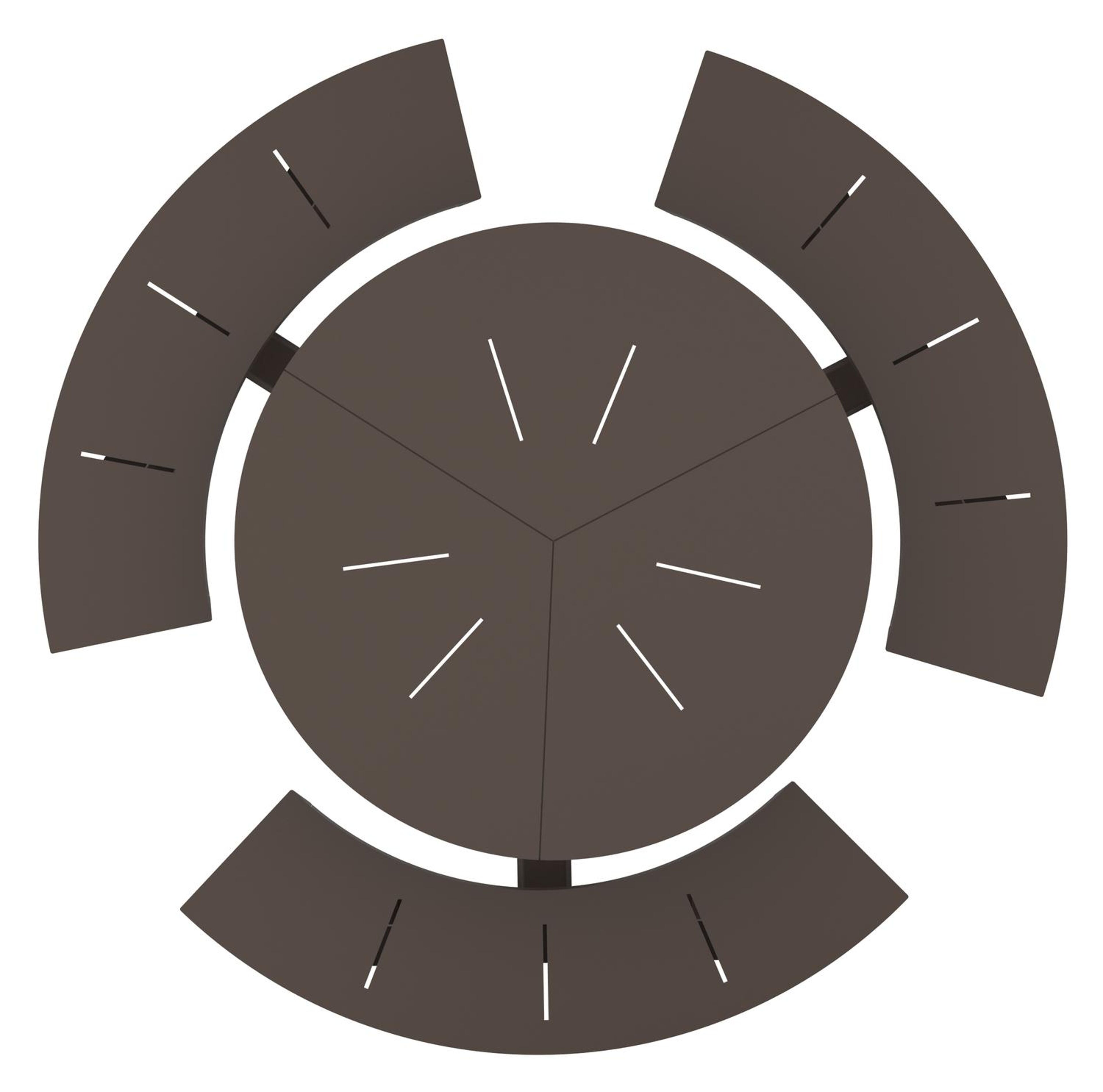 Rondino picknicktafel in donkerbruin aluminium - Dia. 207 x H. 71.5 cm