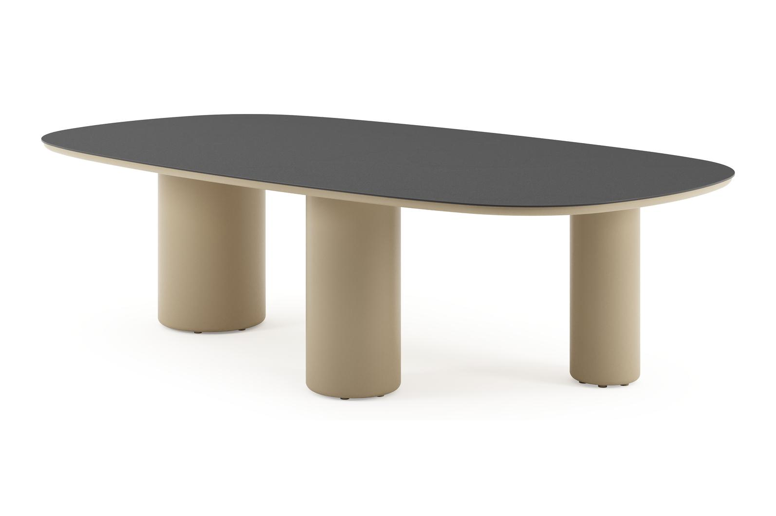 Amico tuintafel bombo xl in beige aluminium en volkeramiek Nero Black - L 270 x B 148 x H 73.5 cm