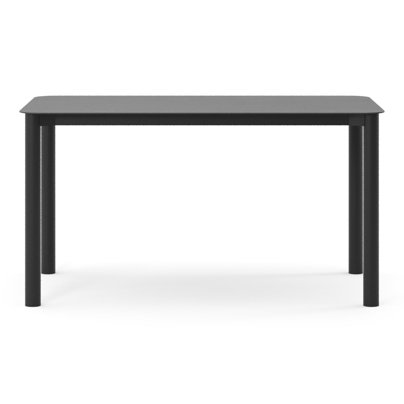 Orso tuintafel rechthoekig afgerond in zwart aluminium en volkeramiek Basalt Black - L 140 x B 80 x H 74.5 cm