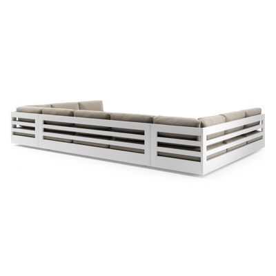 Como loungebank in wit aluminium met catania beige all weather cosytica kussen