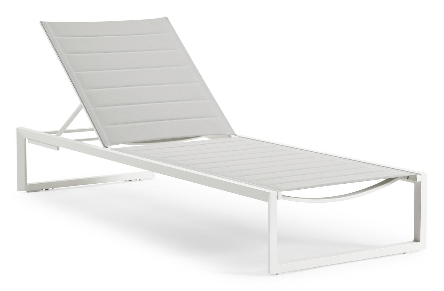 Cirello verstelbaar ligbed in wit aluminium met grijs comfort textileen