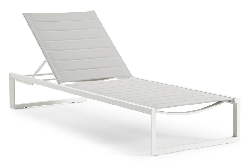 Cirello verstelbaar ligbed in wit aluminium met grijs comfort textilene