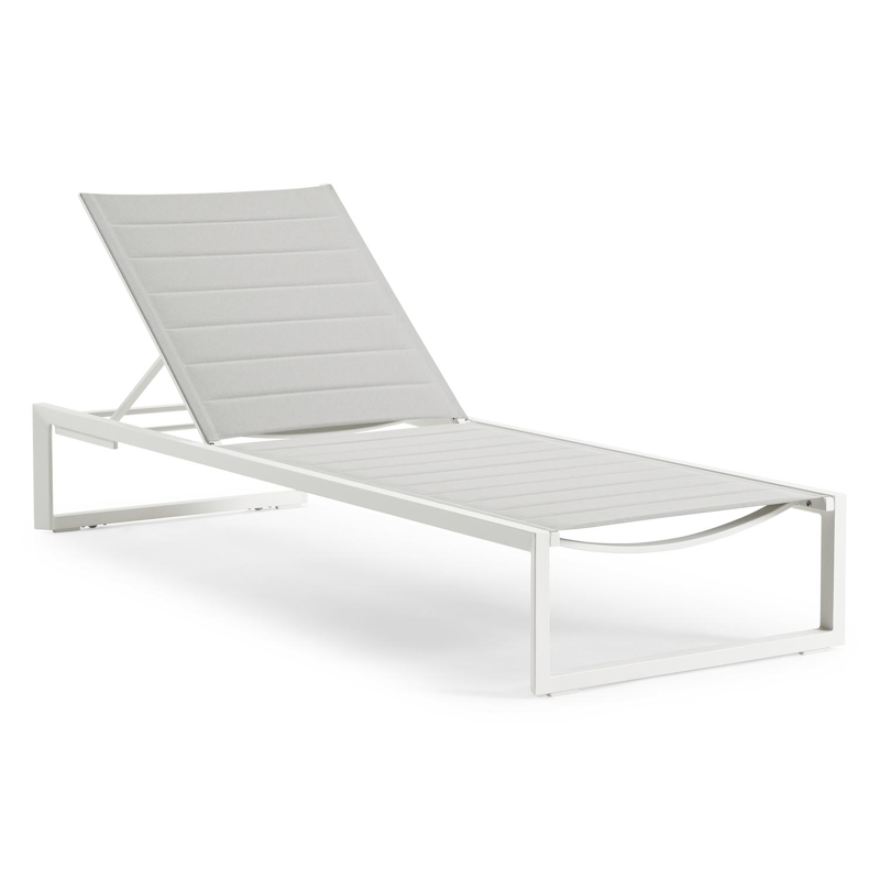 Cirello verstelbaar ligbed in wit aluminium met grijs comfort textilene