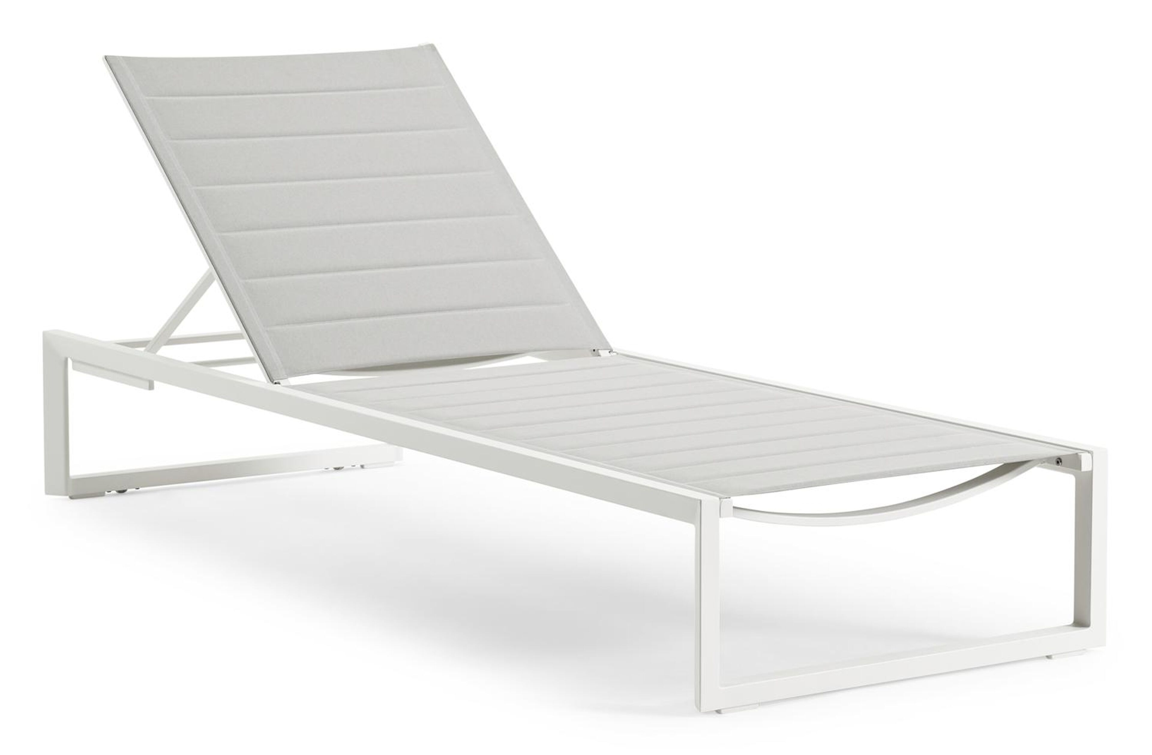 Cirello verstelbaar ligbed in wit aluminium met grijs comfort textilene