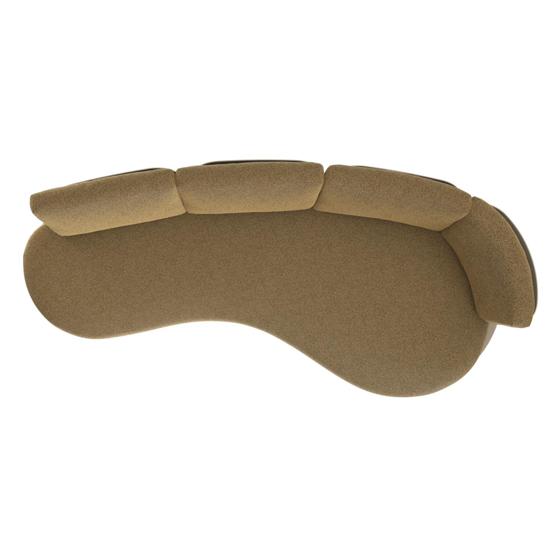 Donato loungebank in beige aluminium met madagascar walnut all weather cosytica kussen