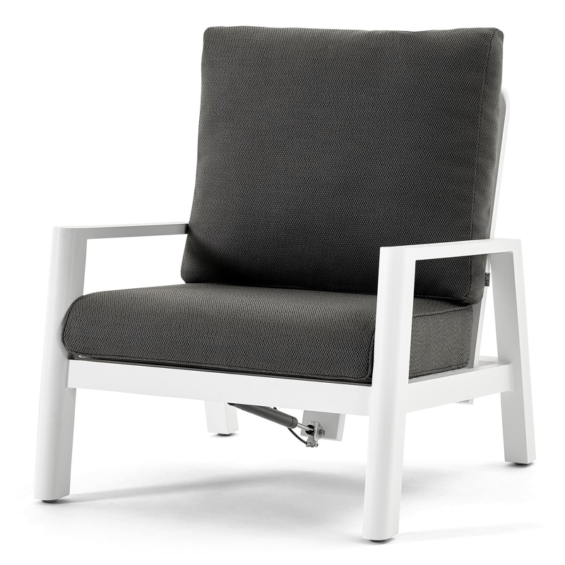 Cirello lounge 1-zit in wit aluminium