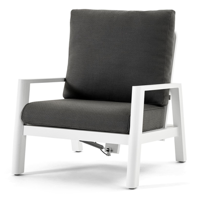 Cirello lounge 1-zit in wit aluminium