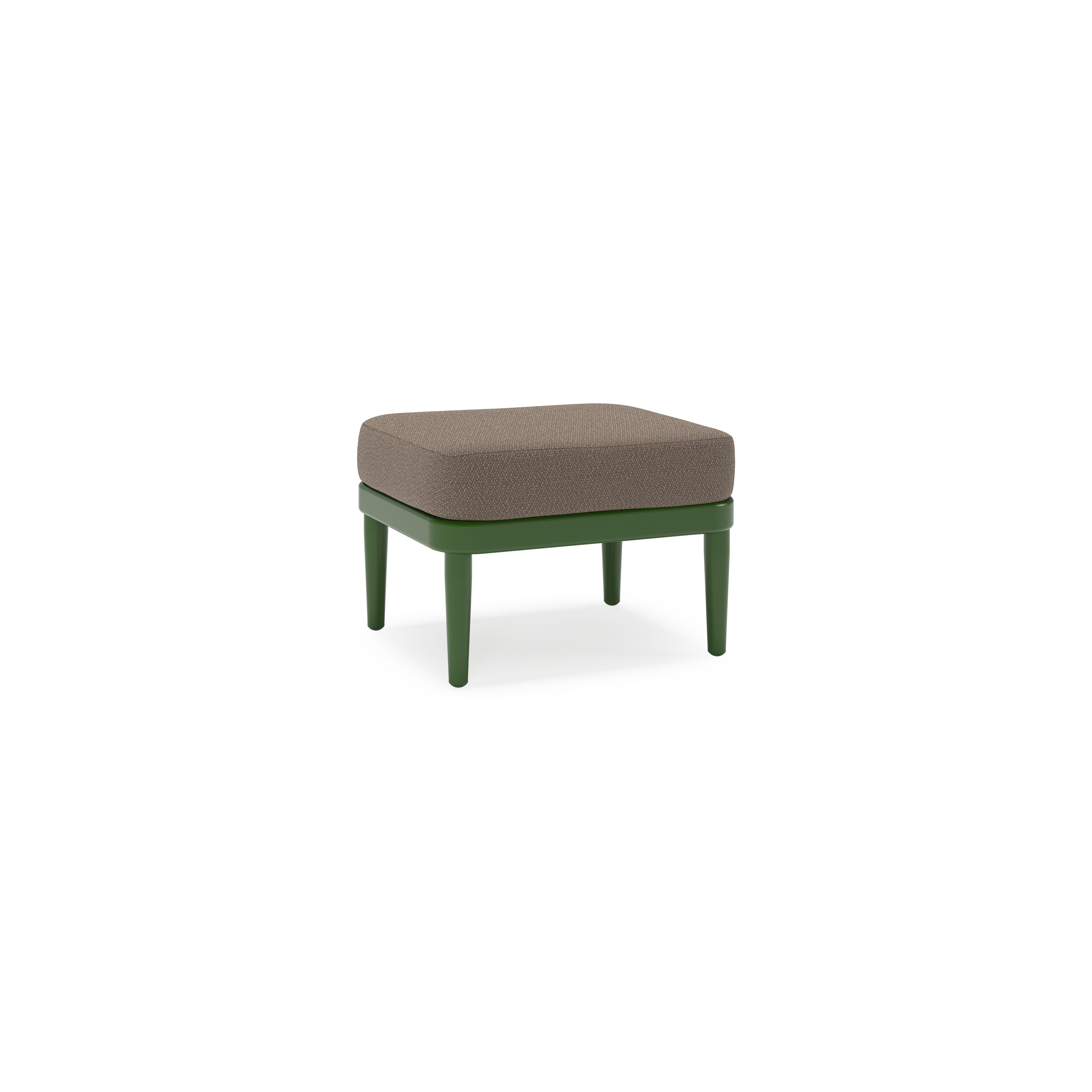 Orso poef in groen aluminium met Lopi Coconut all weather sunbrella® luxe kussen