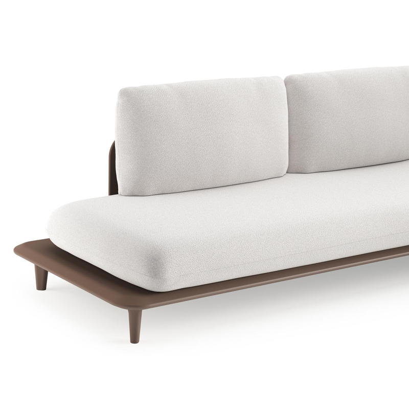 Bomero loungehoek in taupe aluminium met soul optik all weather solica kussen