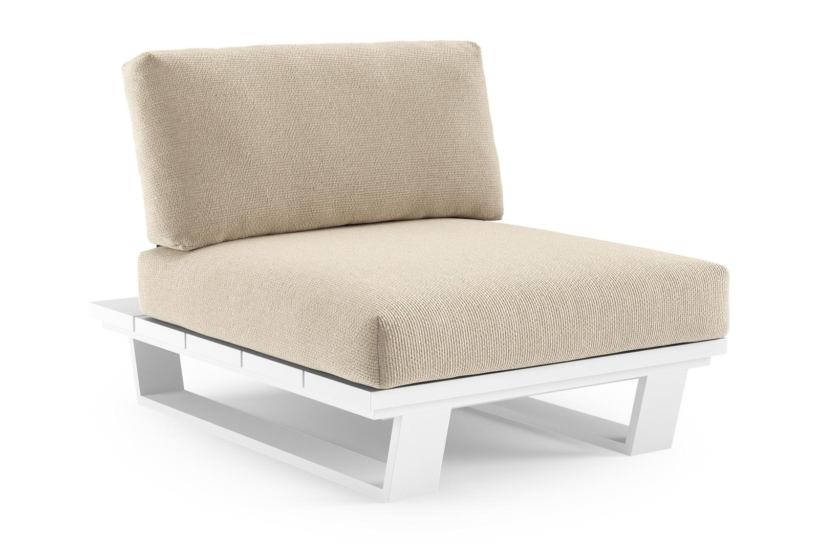 Pagino loungestoel in wit aluminium met althea chalk all weather cosytica kussen