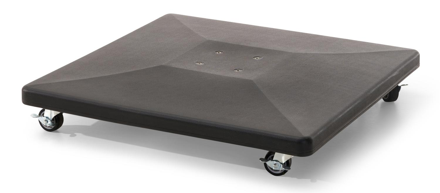 Parasol pendant Avola avec fonction tilt en aluminium noir avec toile de parasol en weather+ softtouch noir - Larg1 300 x Larg2 300 cm (avec pied de parasol)