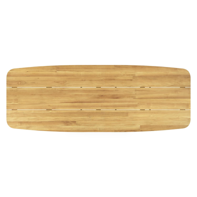 Orso tuintafel bootvorm in zwart aluminium en teak - L 315 x B 115 x H 75 cm