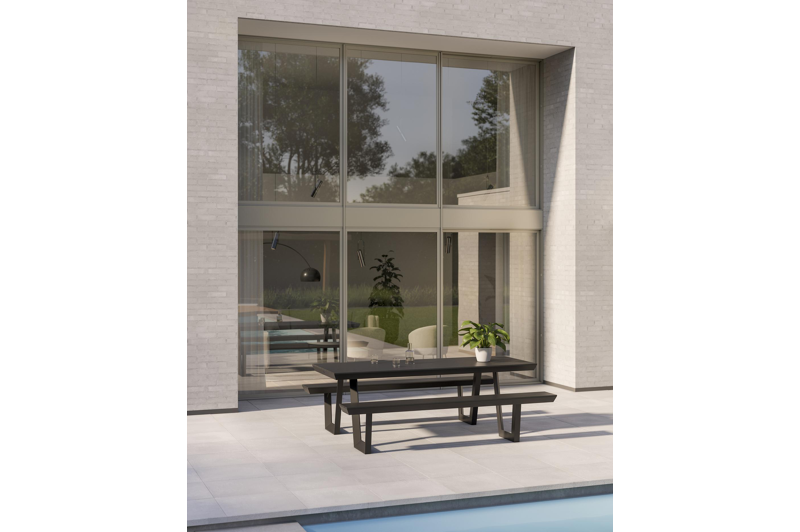 Altura picknicktafel in zwart aluminium - L 220 x B 89 x H 74 cm