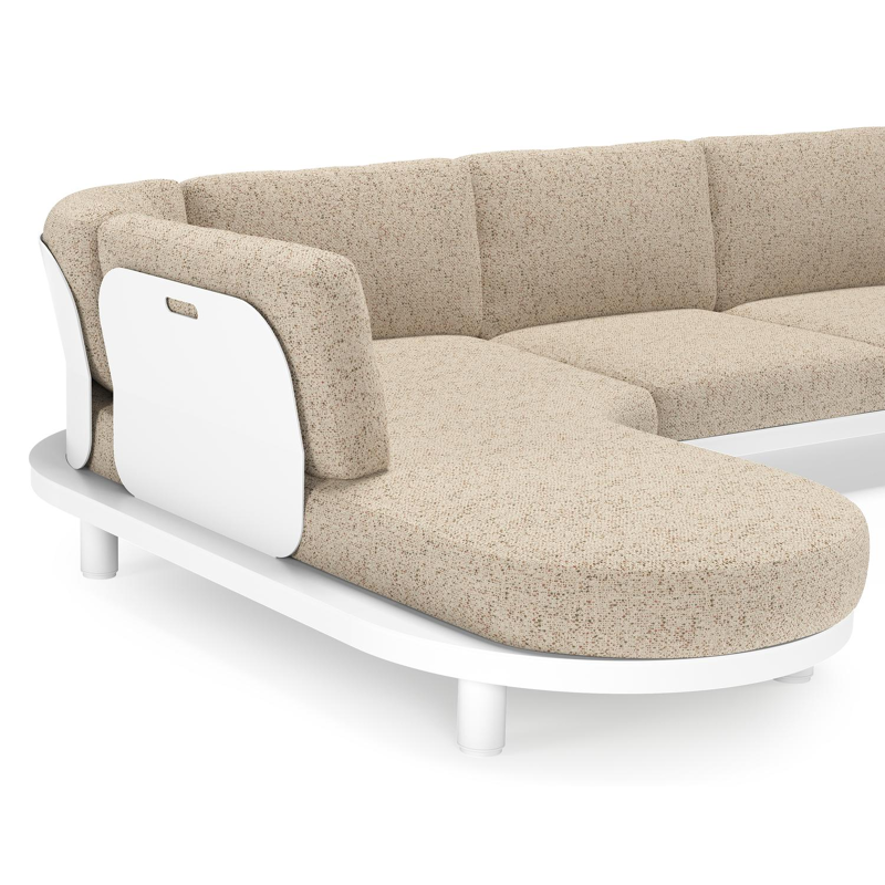 Donato loungehoek in wit aluminium met all weather cosytica Bora Jungle kussen