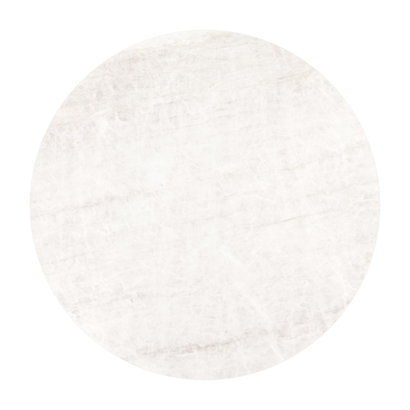Fano low dining loungetafel rond in beige aluminium en volkeramiek Taj Mahal - Dia. 65 x H 55 cm