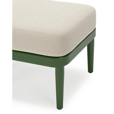 Orso poef in groen aluminium met Lopi Marble all weather sunbrella® luxe kussen