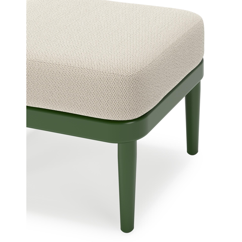 Orso poef in groen aluminium met Lopi Marble all weather sunbrella® luxe kussen
