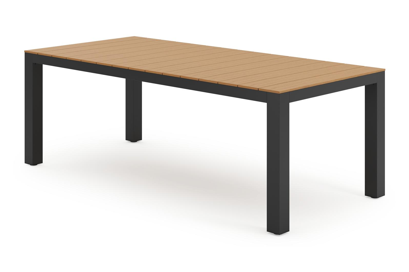 Calzo tuintafel in zwart aluminium en polywood - L 220 x B 100 x H 74 cm