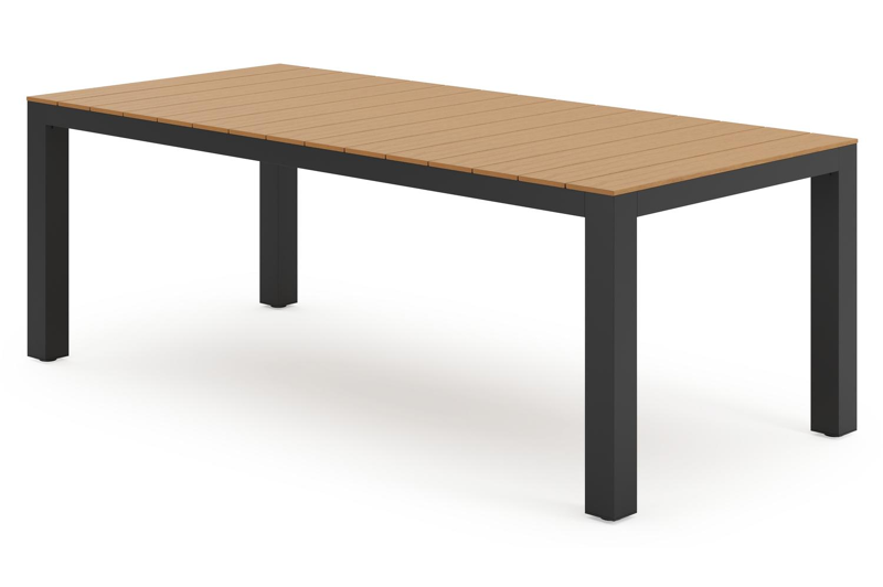 Calzo tuinset in zwart aluminium en polywood met 8 Bahia tuinstoelen