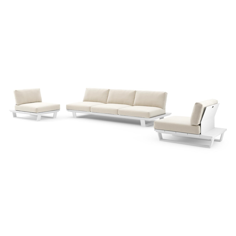Pagino loungeset in wit aluminium met althea off white all weather cosytica kussen