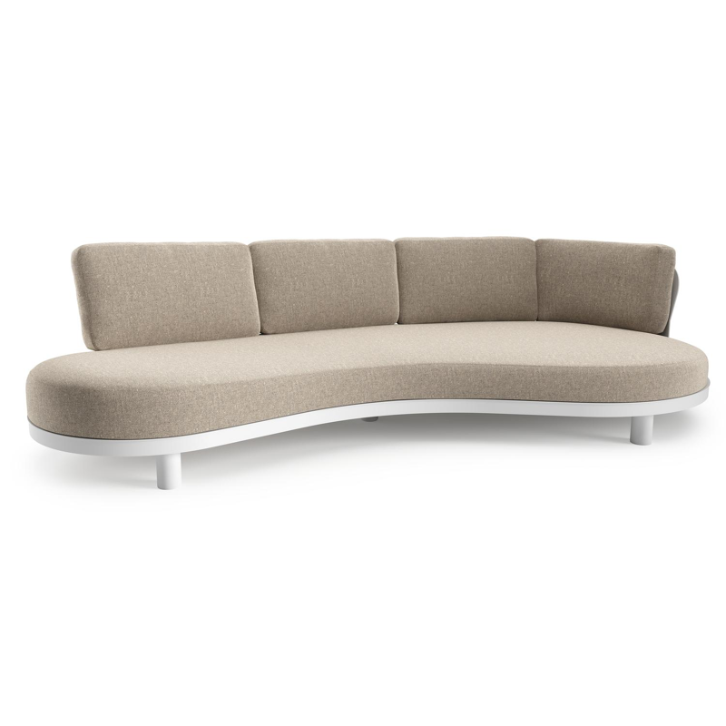 Donato loungebank in wit aluminium met chartres pewter all weather sunbrella® luxe kussen