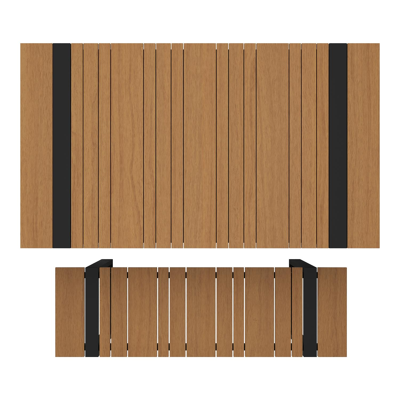 Merida loungetafel en bank in zwart aluminium en polywood - L 123 x B 70 x H 69.5 cm