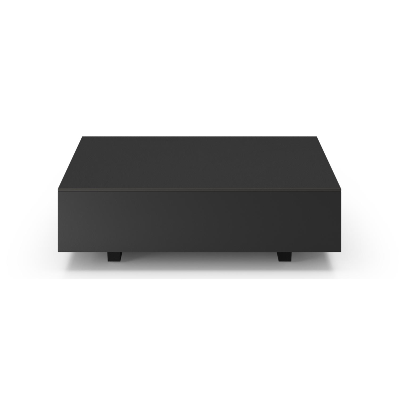Table basse Como en aluminium noir et céramique pleine nero black - Lg 70 x B 80 x H 20 cm
