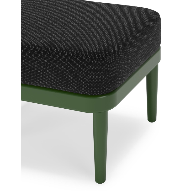 Orso poef in groen aluminium met Lopi Baribal all weather sunbrella® luxe kussen