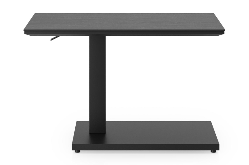 Cirello Pop up bijzettafel in zwart aluminium en basalt black volkeramiek - L 70 x B 50 x H 66 cm