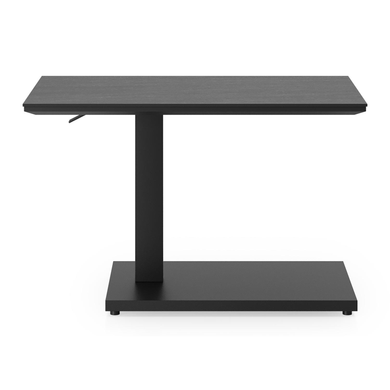 Cirello Pop up bijzettafel in zwart aluminium en basalt black volkeramiek - L 70 x B 50 x H 66 cm