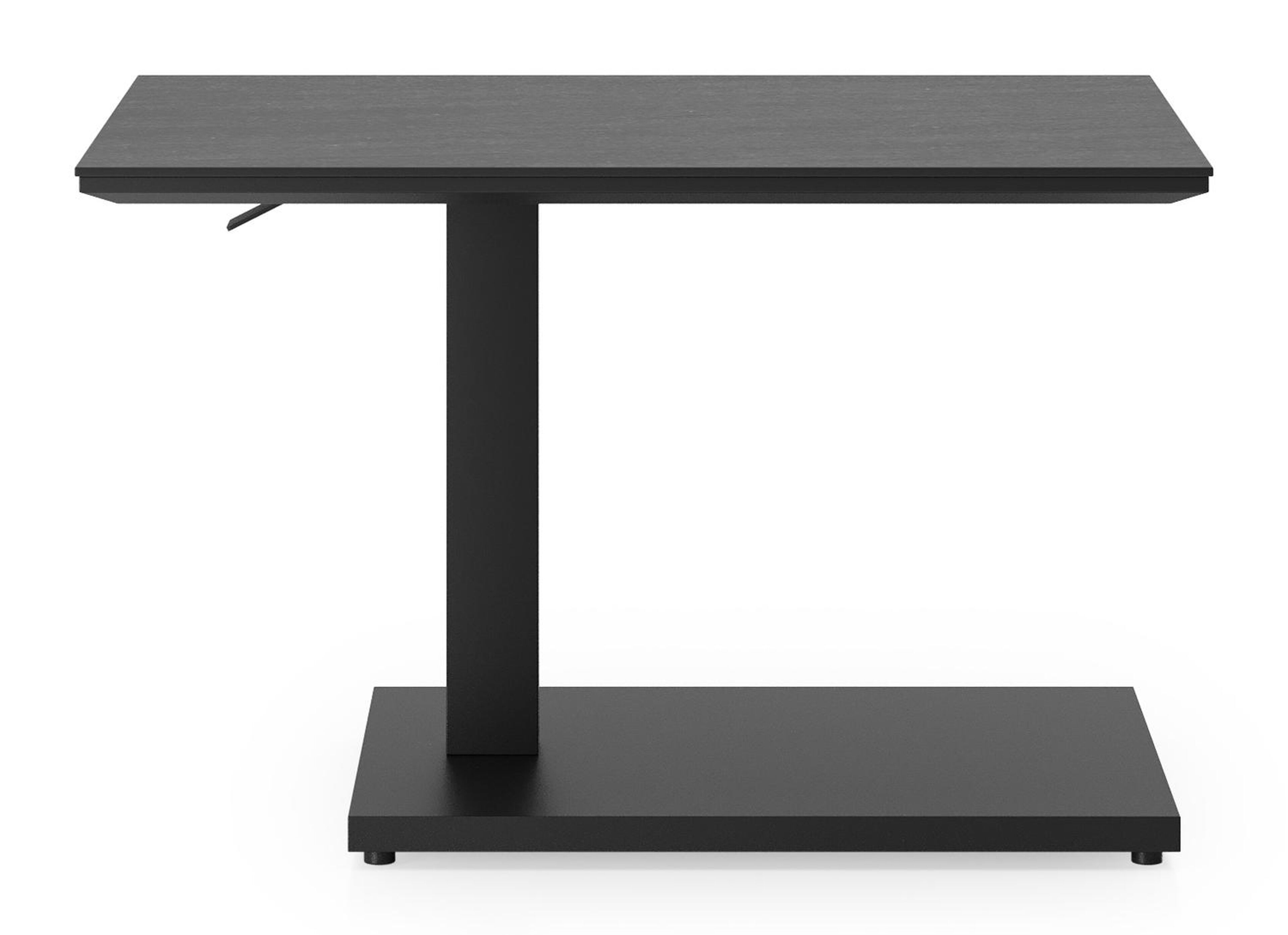 Cirello Pop up bijzettafel in zwart aluminium en basalt black volkeramiek - L 70 x B 50 x H 66 cm