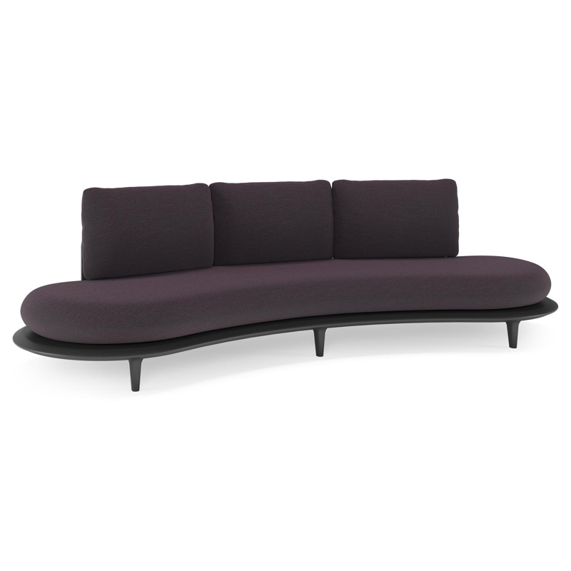 Bomero loungebank in zwart aluminium met tundra red all weather sunbrella® luxe kussen