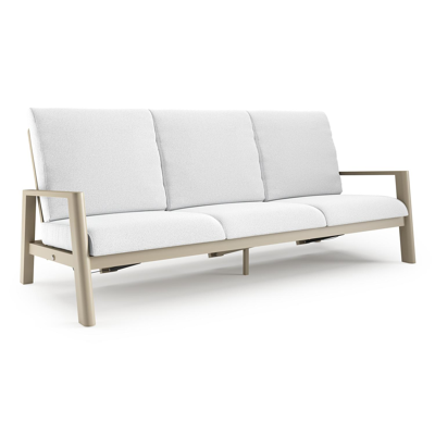 Canapé de jardin Cirello en aluminium beige et coussins en all weather solica ego birch