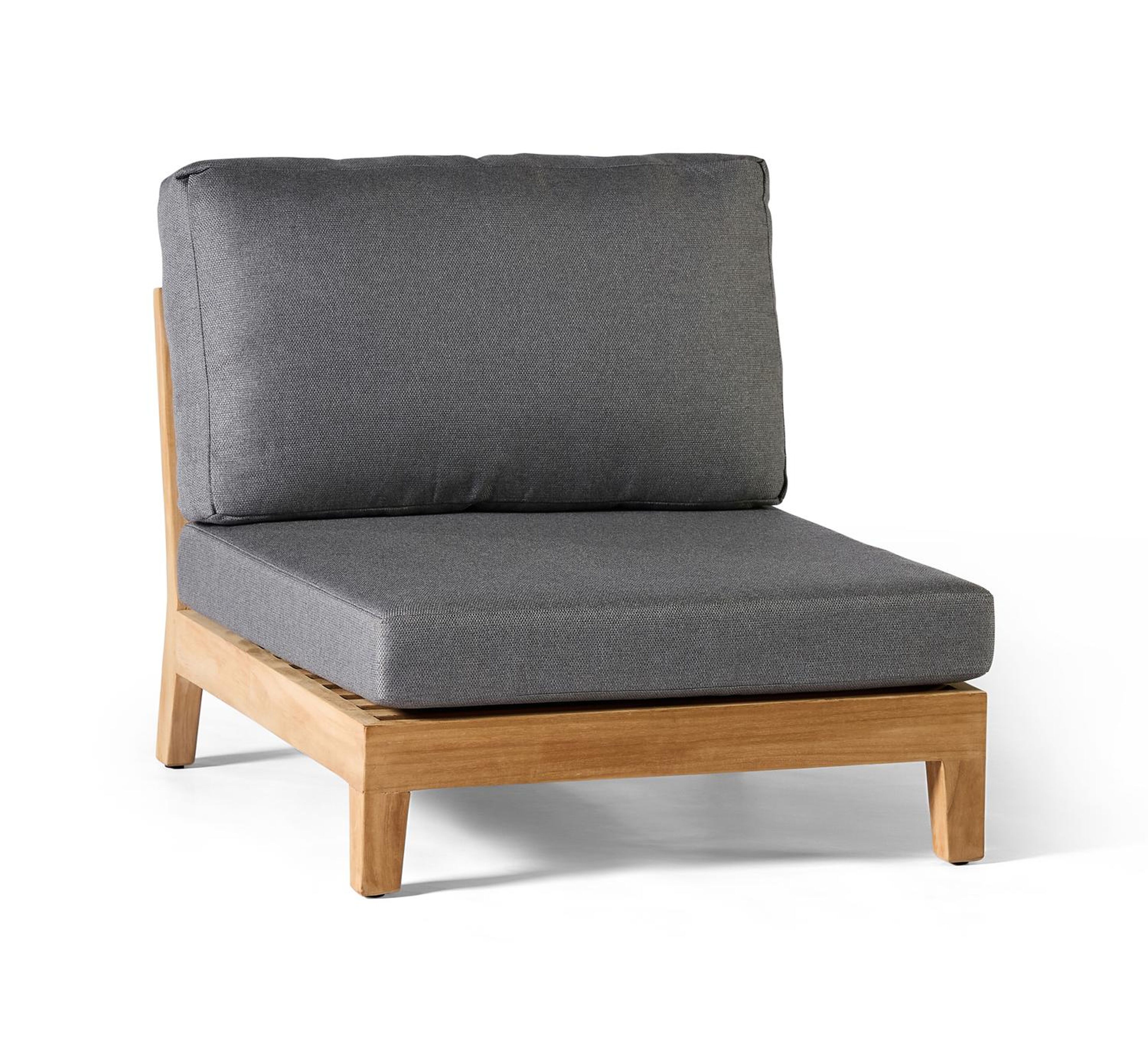 Cosito loungestoel in teak en flat rope beige met grijs weather+ softtouch kussen