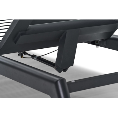 Cirello verstelbaar ligbed met pompsysteem in zwart aluminium met lopi shadow all weather sunbrella® luxe kussen