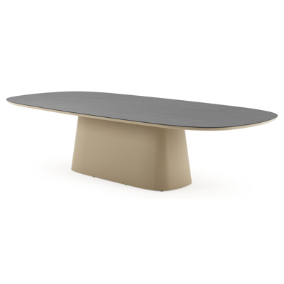 Amico tuintafel bombo xl in beige aluminium en volkeramiek Basalt Black - L 320 x B 148 x H 73.5 cm