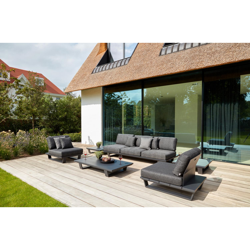 Pagino lounge 1-zit in zwart aluminium