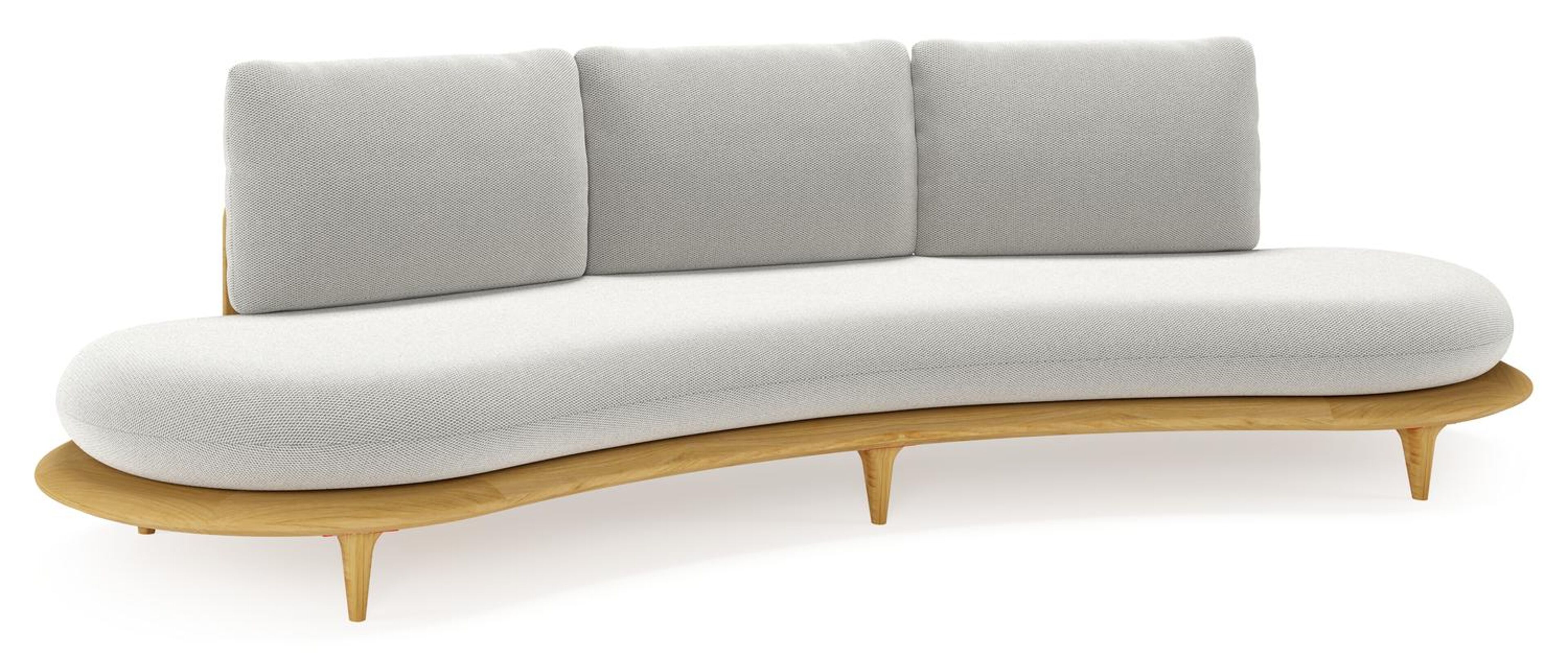 Bomero loungebank in teak met lopi ash all weather sunbrella® luxe kussen