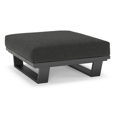 Pagino poef in zwart aluminium met chartres sooty all weather sunbrella® luxe kussen