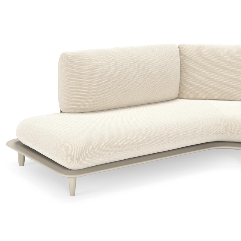 Bomero loungehoek in beige aluminium met althea off white all weather cosytica kussen