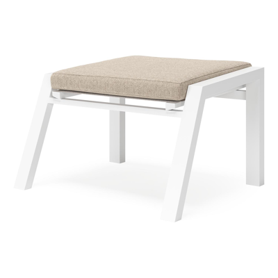 Prato poef in wit aluminium met rustic weather+ softtouch kussen