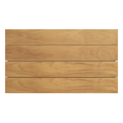 Pagino loungetafel in wit aluminium en naturel teak - L 140 x B 79,5 x H 21 cm