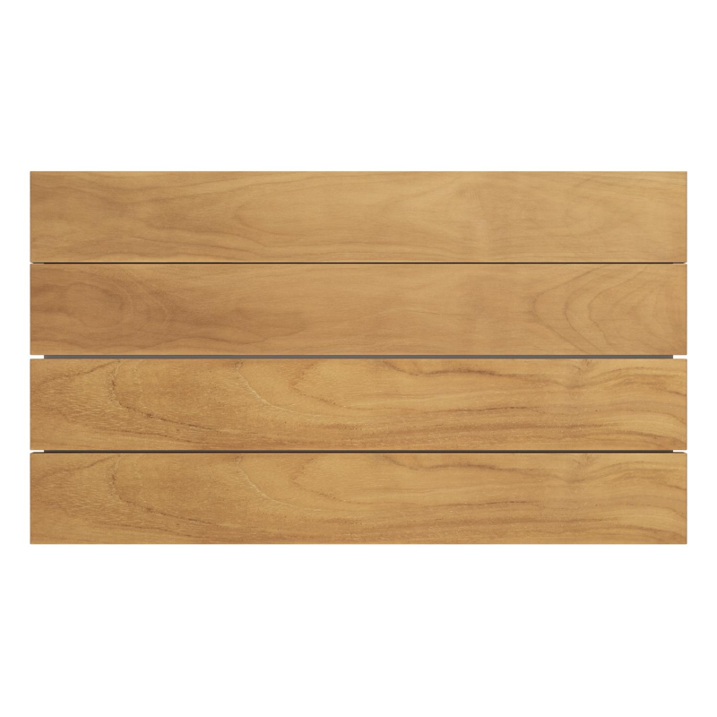 Pagino loungetafel in wit aluminium en naturel teak - L 140 x B 79,5 x H 21 cm