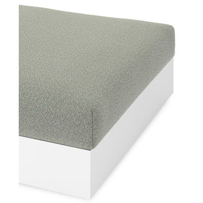 Como poef in wit aluminium met savane leaf all weather sunbrella® luxe kussen